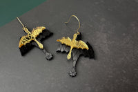 Black and Gold Dragon Earrings