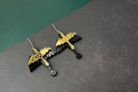 Black and Gold Dragon Earrings