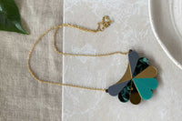 Flourish Necklace Little Geraldine Green and Gold