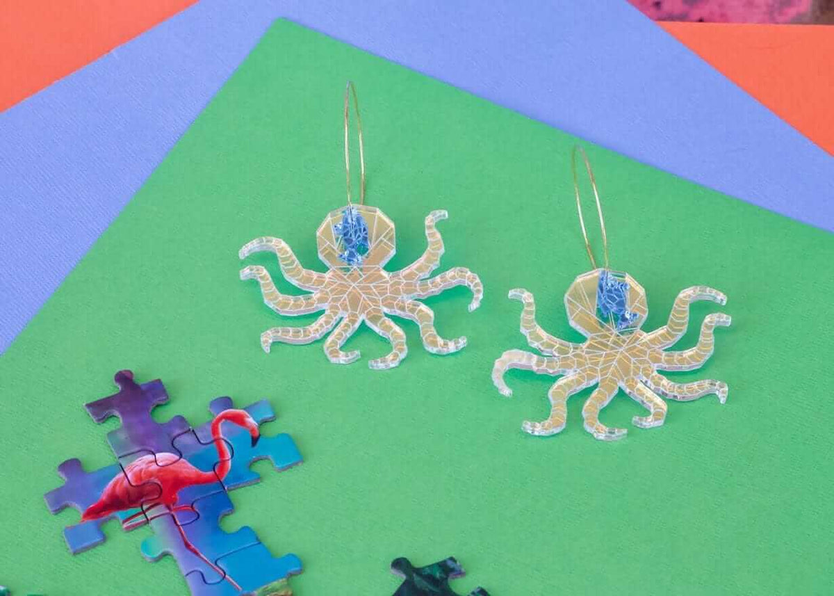 Octopus Geo Hoops Little Geraldine Iridescent