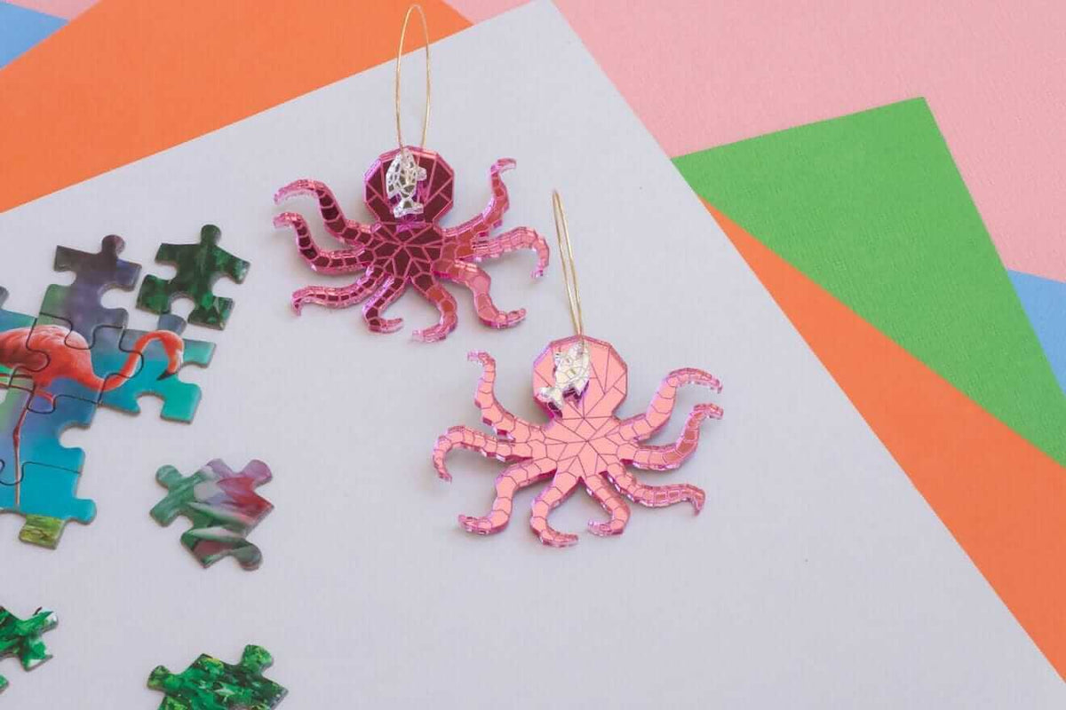 Octopus Geo Hoops Little Geraldine Pink