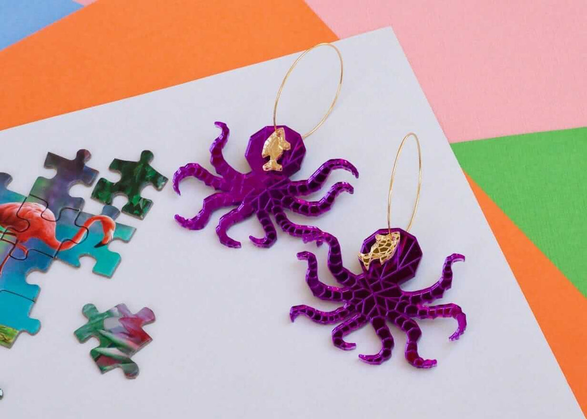 Octopus Geo Hoops Little Geraldine Purple
