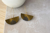 Semi-Circle Hoops Little Geraldine Black and Gold