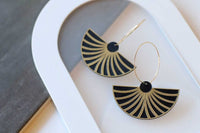 Statement Fan Dangles Little Geraldine Black and Gold