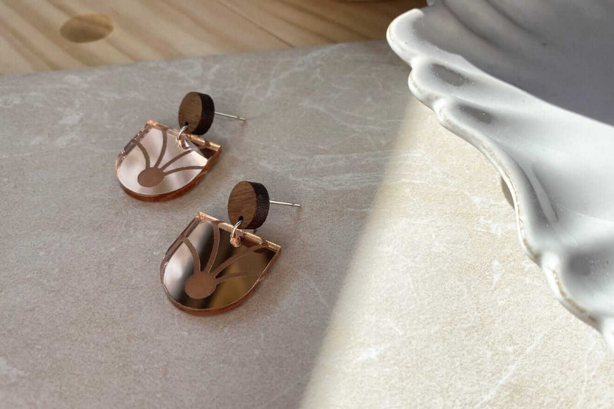 Sun Ray Dangles Little Geraldine Rose Gold