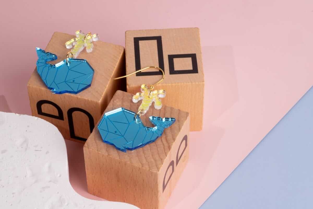 Whale Hooks Earrings Little Geraldine Blue