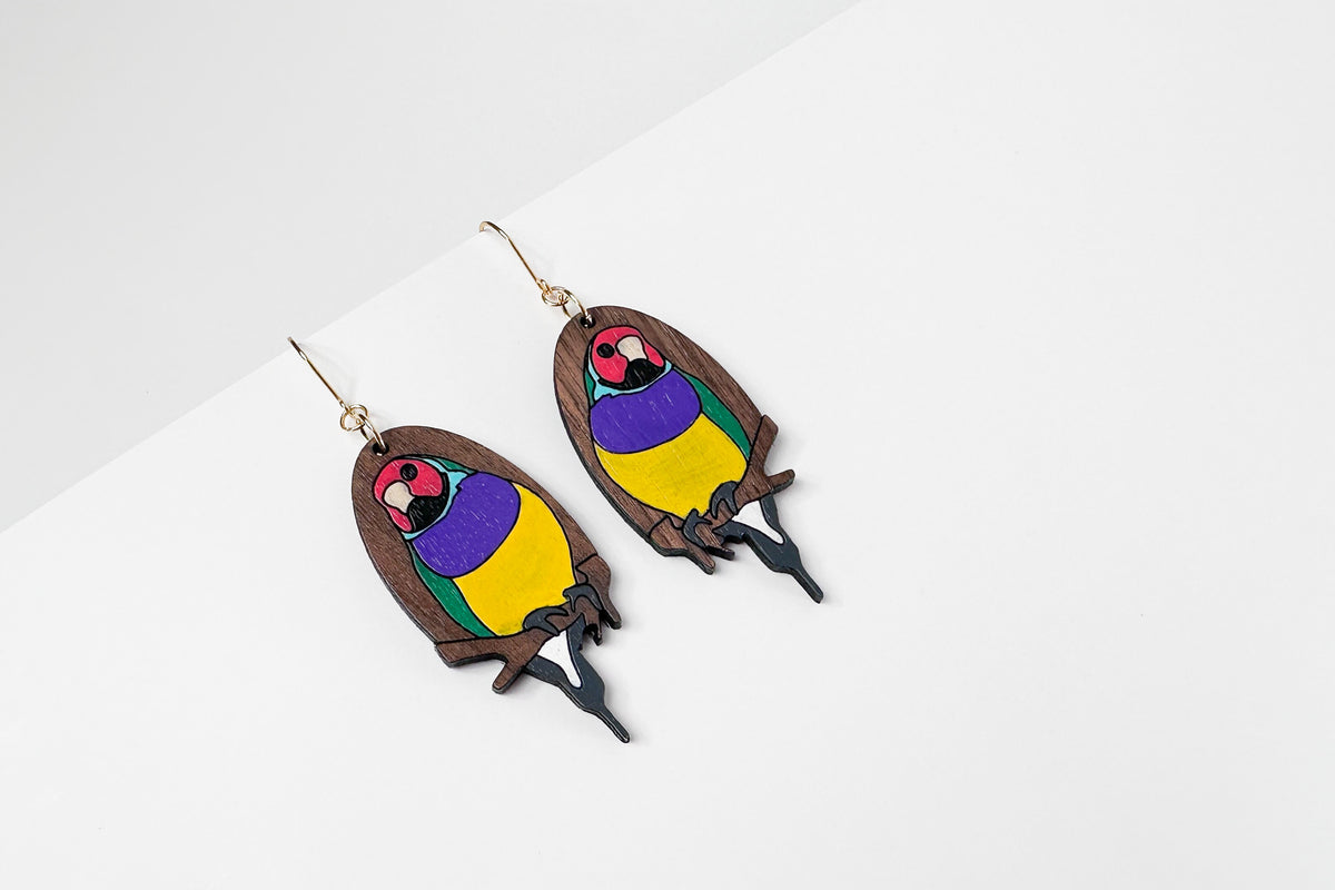 Gouldian Finch Earrings