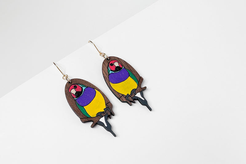 Gouldian Finch Earrings
