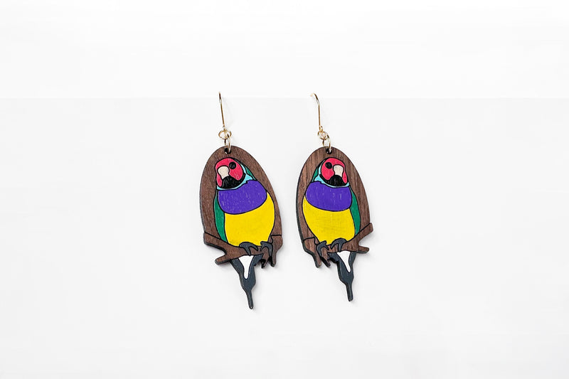 Gouldian Finch Earrings