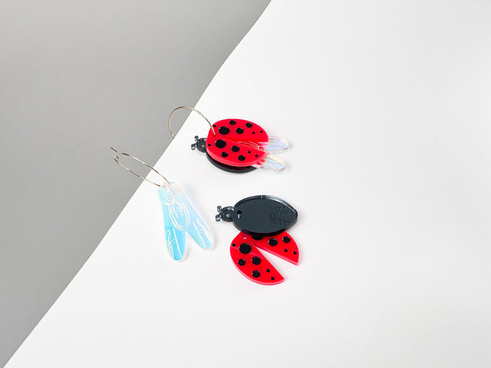 Lady Bug Hoops