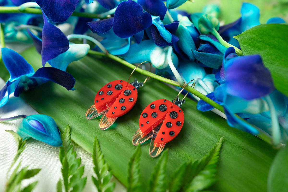 Lady Bug Hoops