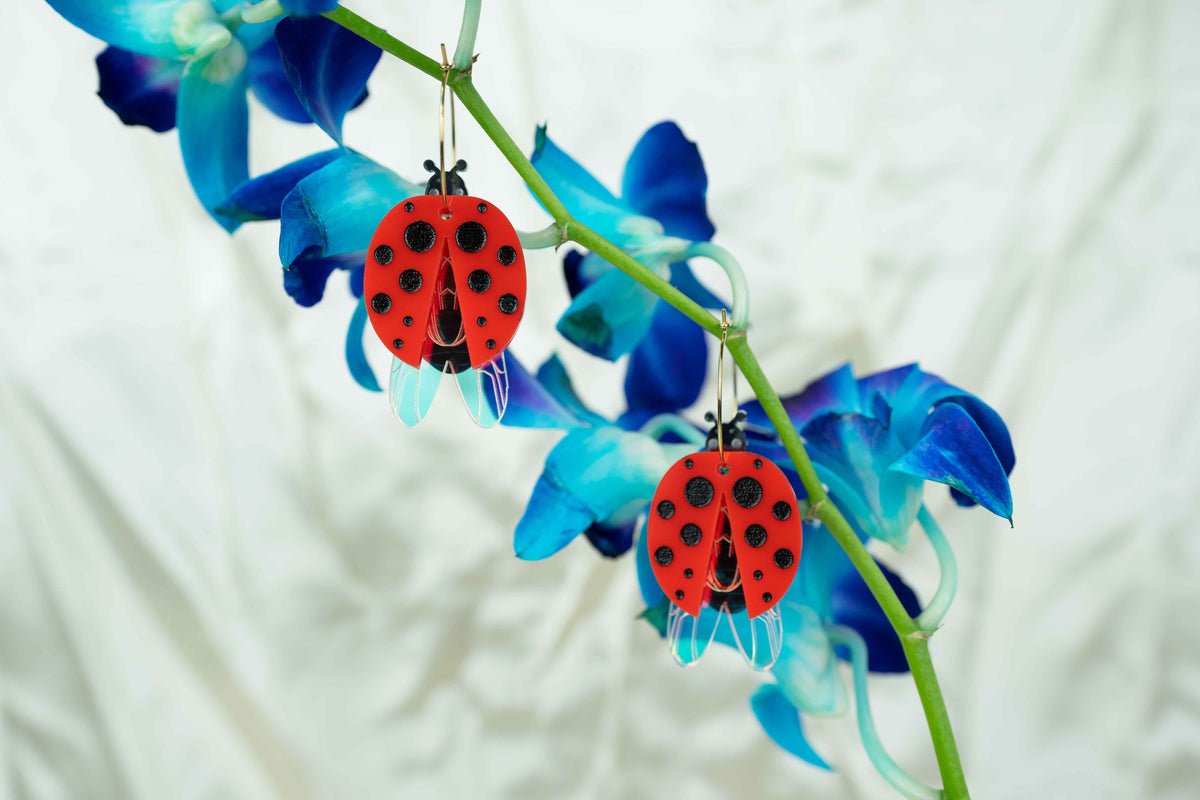 Lady Bug Hoops