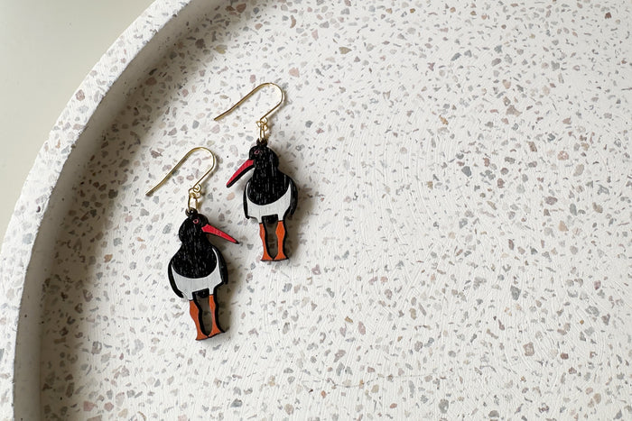 Pied Oyster Catcher Earrings