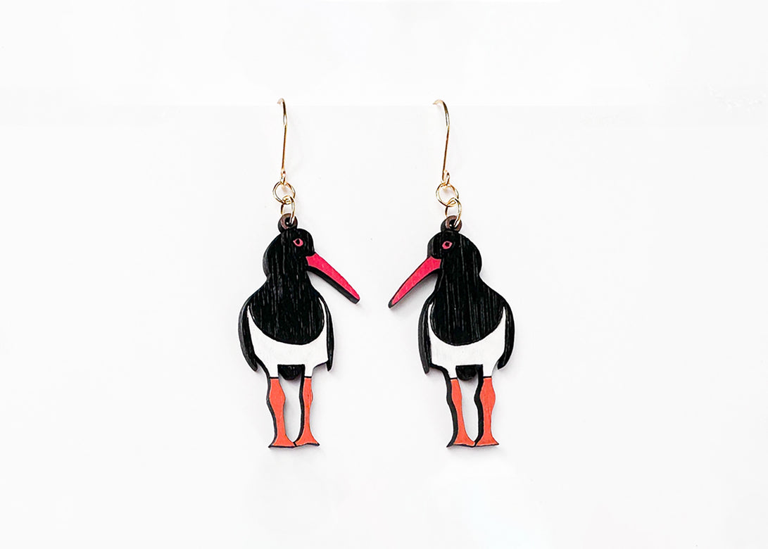 Pied Oyster Catcher Earrings