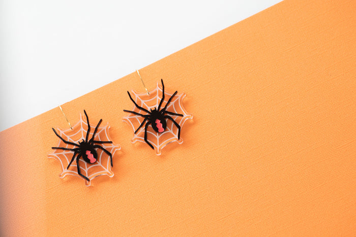 Red Back Spider Earrings