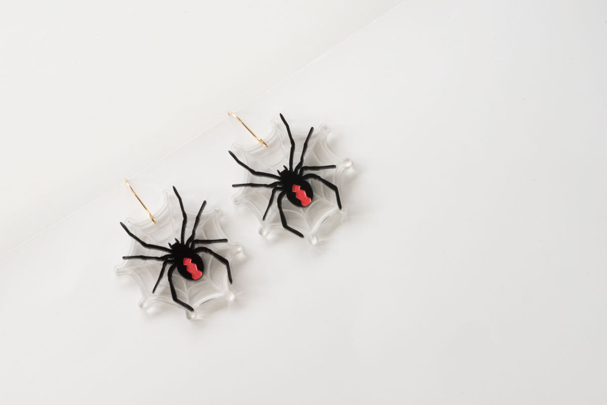 Red Back Spider Earrings