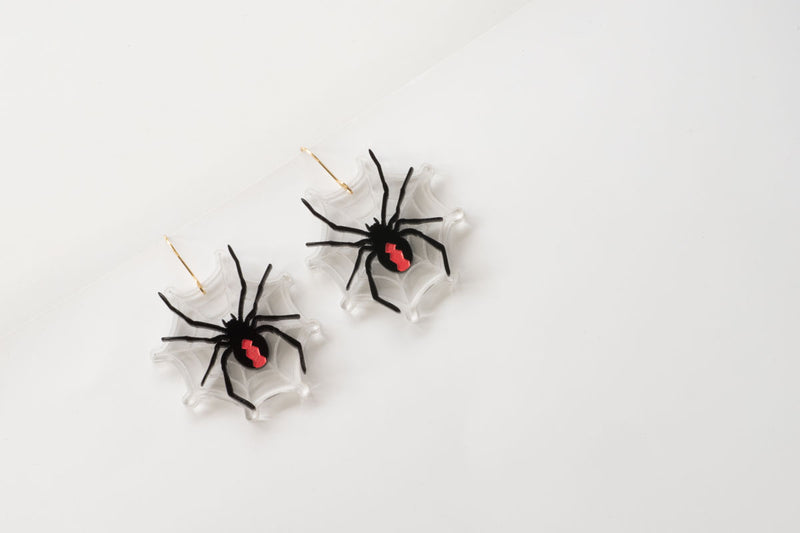 Red Back Spider Earrings