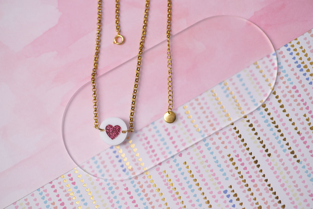 Glitter Heart Necklace