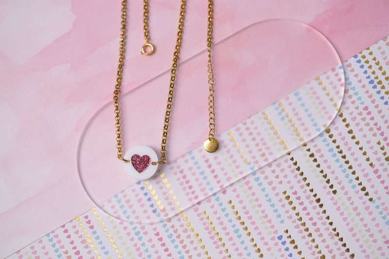 Glitter Heart Necklace