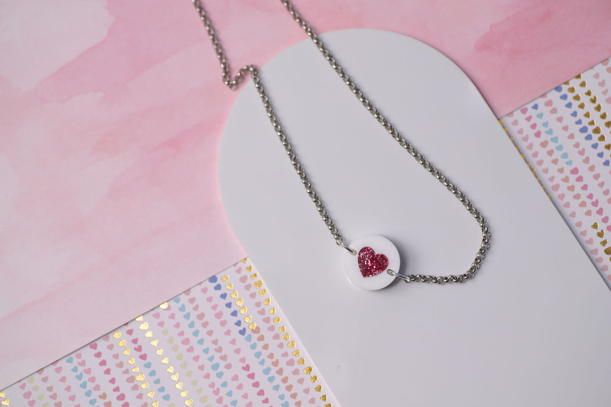 Glitter Heart Necklace