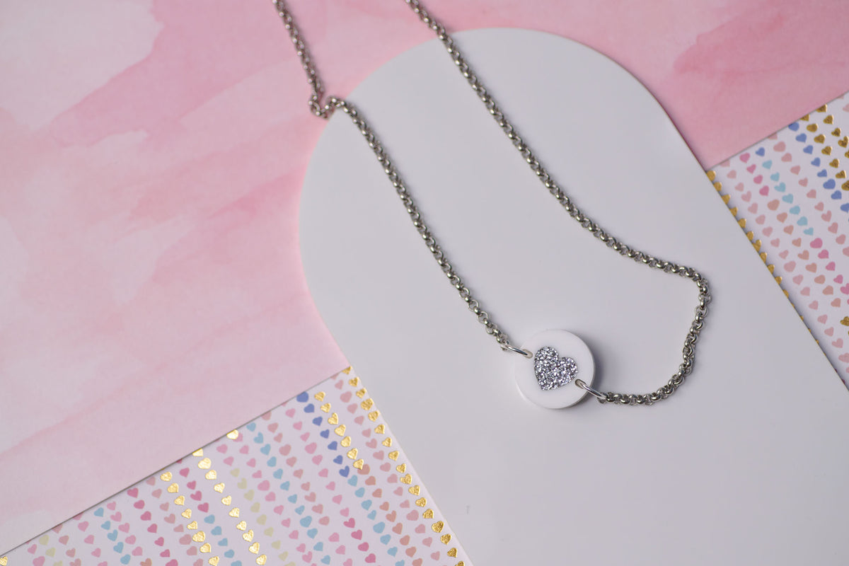 Glitter Heart Necklace