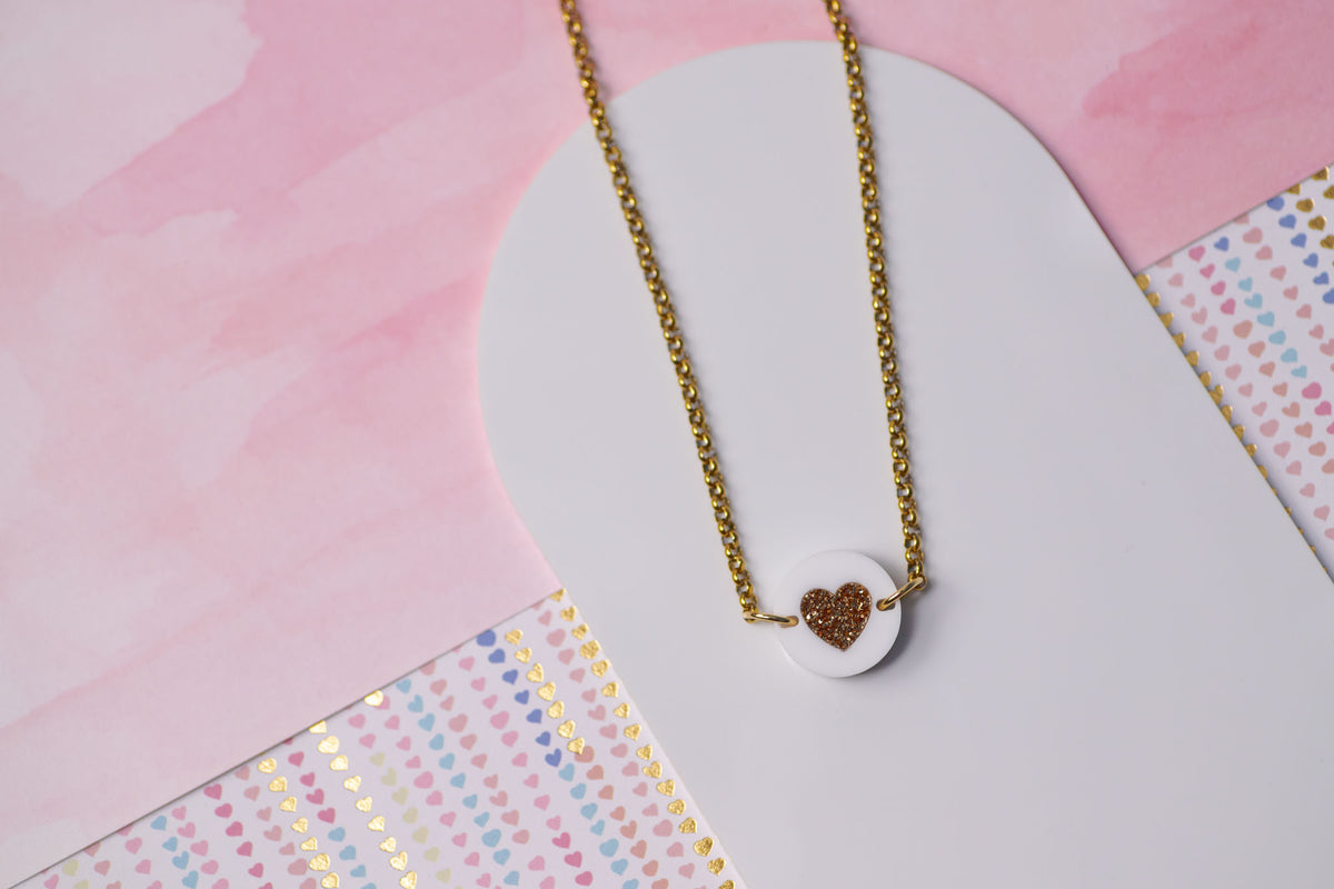 Glitter Heart Necklace