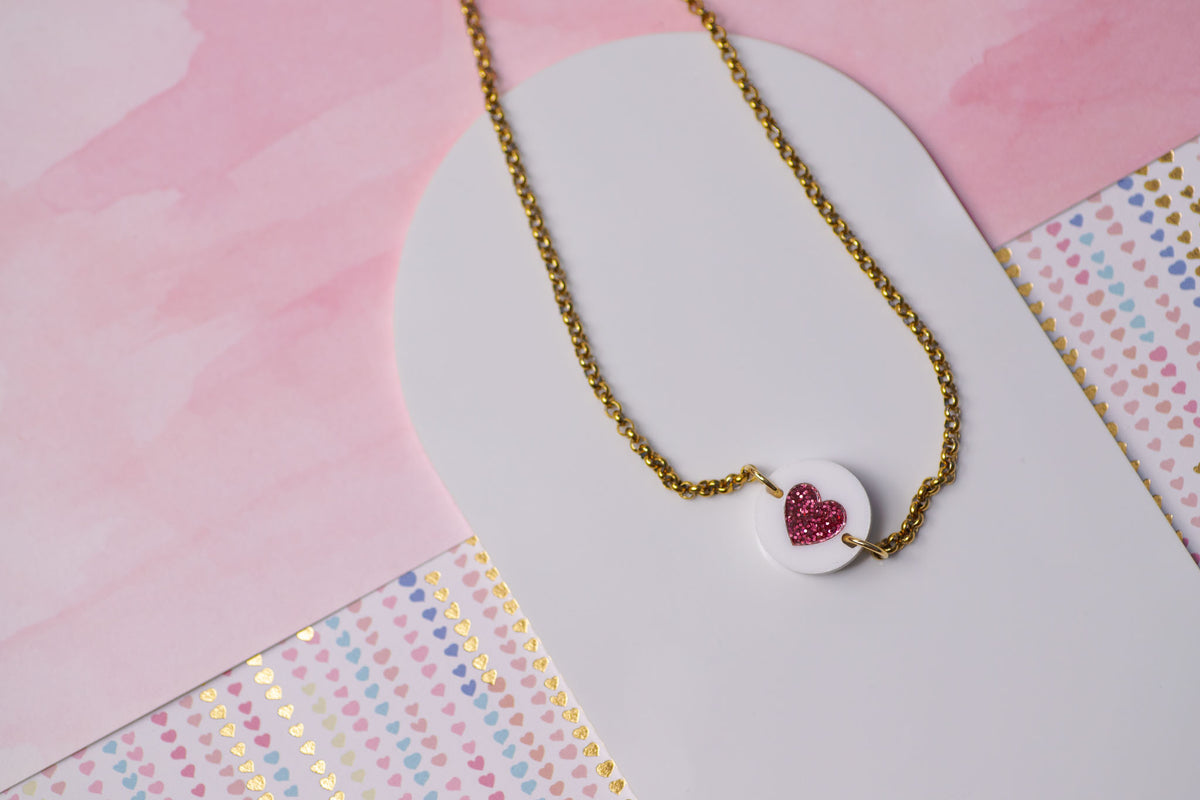 Glitter Heart Necklace