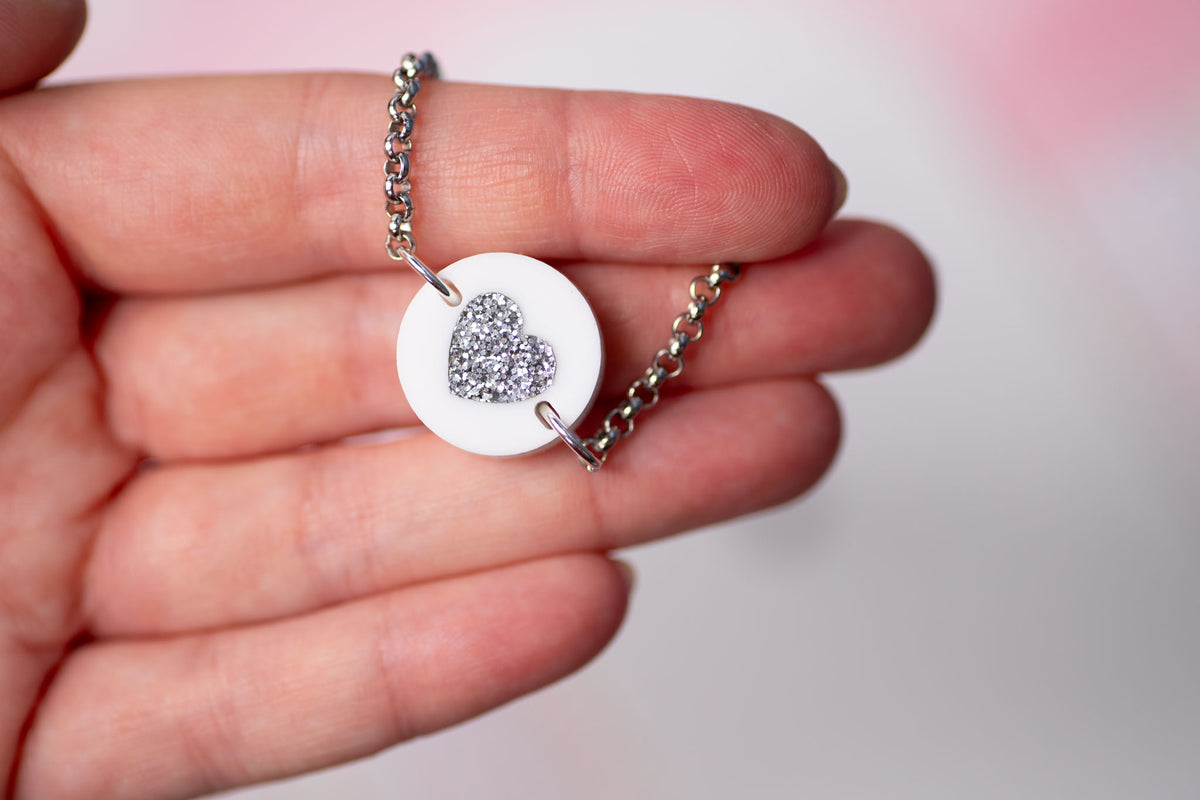 Glitter Heart Necklace