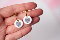 Glitter Heart Earrings