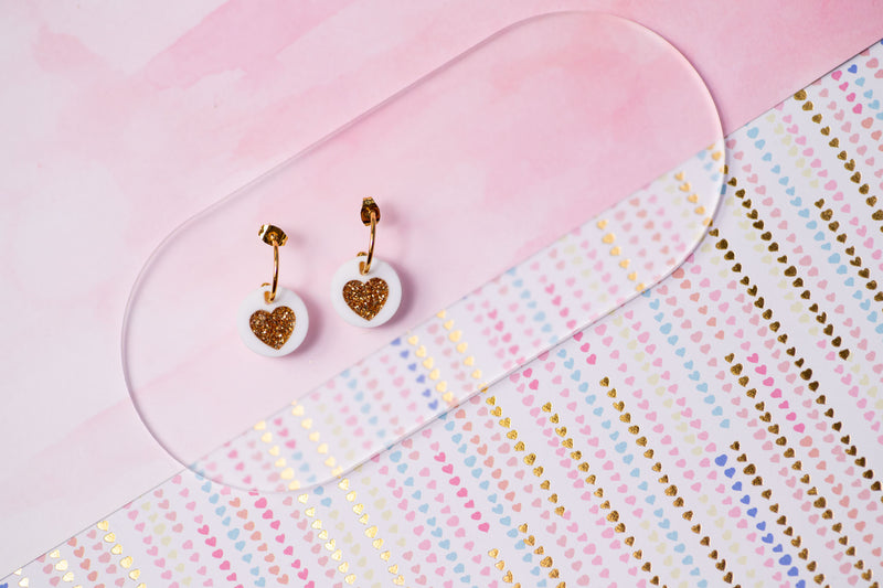 Glitter Heart Earrings