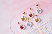 Glitter Heart Earrings