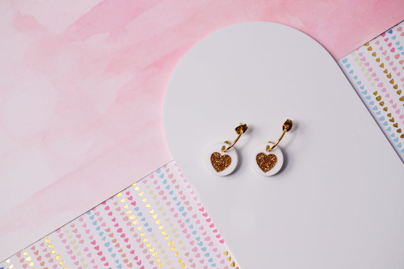 Glitter Heart Earrings