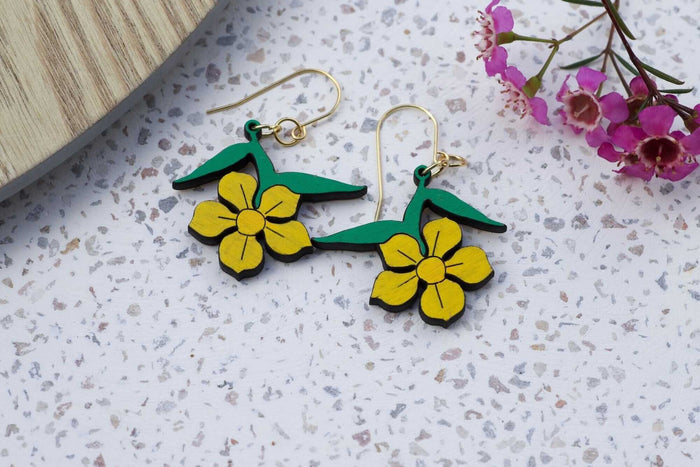 Hibbertia Tenuis Earrings Little Geraldine 