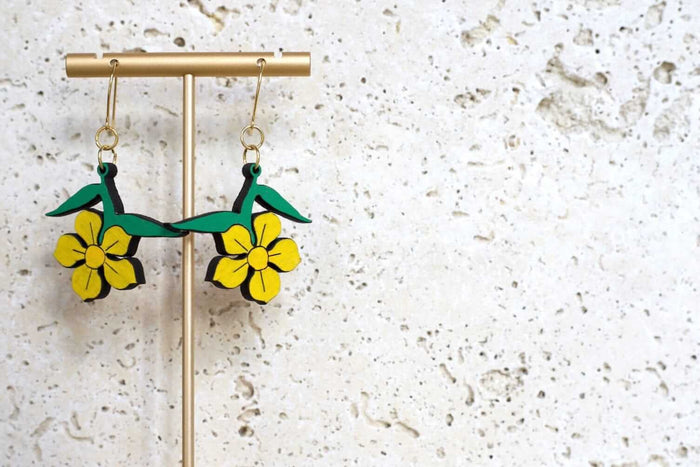 Hibbertia Tenuis Earrings Little Geraldine 