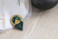 Inverted Brooch Little Geraldine Green and Gold 