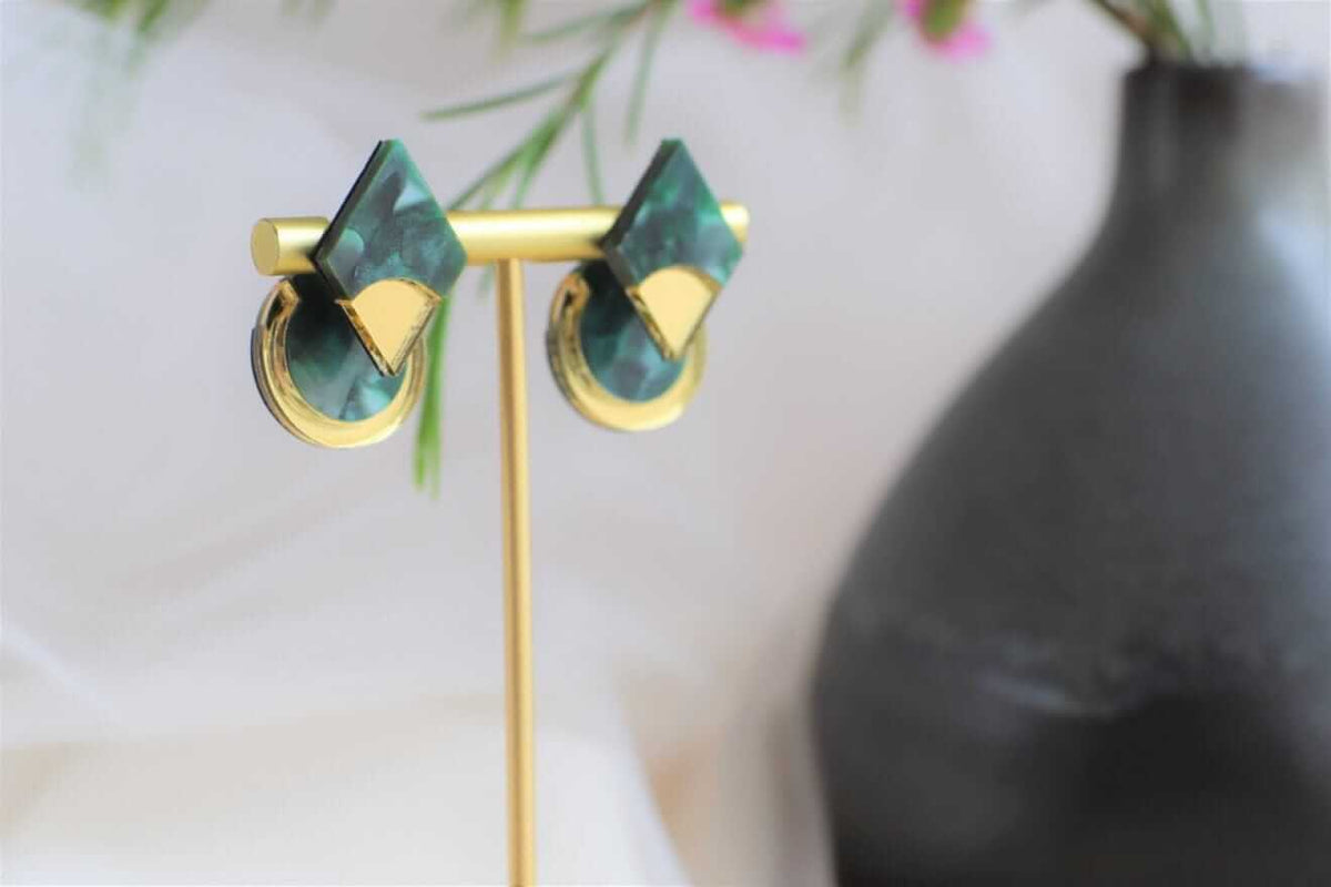 Inverted Ear Jacket Little Geraldine Green and Gold 