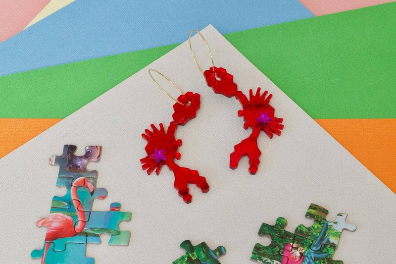 Seconds - Geometric Crab Hoop Little Geraldine Red 