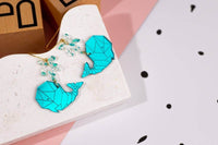 Seconds - Whale Hooks Earrings Little Geraldine Teal 